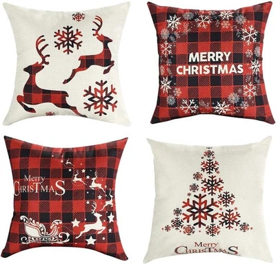 16x16 Christmas Throw Pillow Covers, Decorative 16 x 16 (Pack of 4), Red  - Image 1 of 4