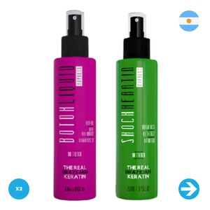 The Real Brazilian Keratin - Alisado Shock Keratin + BTX Liquid 250ml X2 Unid - Picture 1 of 1