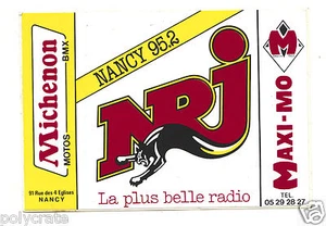 Autocollant Sticker Pub - Radio FM NRJ Michenon Maximo Nancy an. 80 - Picture 1 of 1