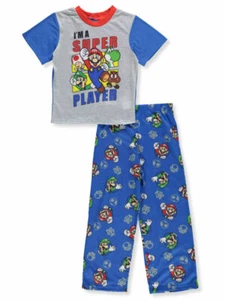Super Mario 2 PC Short Sleeve Pajama Set Boy Size 6 8 - Picture 1 of 1