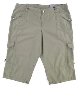 Venezia Lane Bryant Green Cargo Capri Pants Cotton Women's Size 20 NWT - Picture 1 of 10