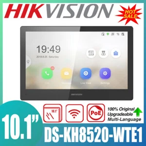 Hikvision DS-KH8520-WTE1 10" Color Touch Screen PoE WiFi Indoor Station Monitor - Picture 1 of 10