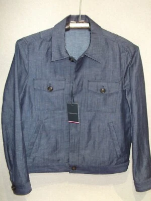 Tommy Hilfiger DCL Hombres 2XL Carbono Azul Marino Lana Lino Sobrecamisa Chaqueta Chamarra Foto 1 de 4