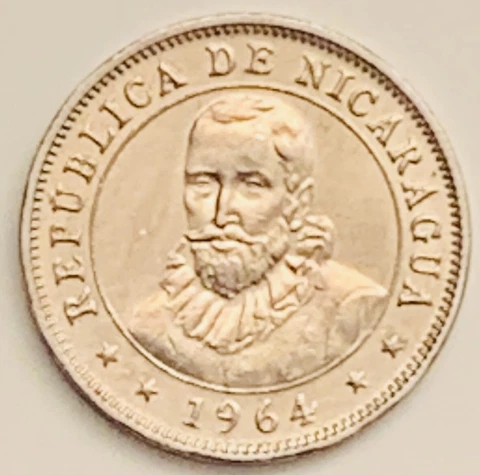 1964 Nicaragua 10 Centavos KM# 17.2 Circulated Condition Cover