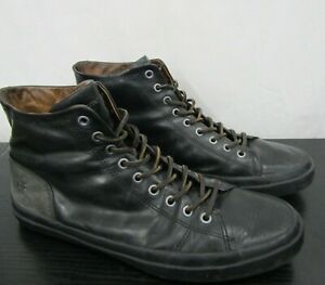 FRYE Walker Men's High Top Leather Sneaker Shoes Black US 10