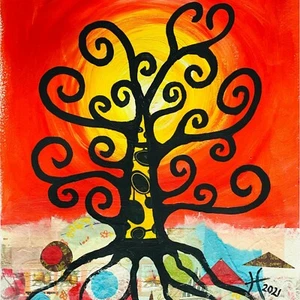 Original Art “Tree of Life 2” Handmade Mixed Media by Tristina Dietz Elmes - Picture 1 of 5