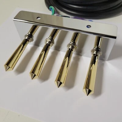 Lowrider hydraulics /air ride suspension SWITCH PREWIRED FBSS  CHROME / GOLD EXT - Image 1 of 4