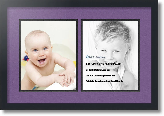 Коврик для коллажа ArtToFrames фоторамка 2 отверстия 8x10 дюймов матовый черный 36 - Изображение 1 из 1