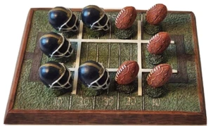Football Hand Painted Resin Tic-Tac-Toe Game 11 pcs Set - Picture 1 of 6