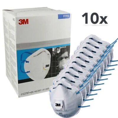 3M 8822 FFP2 Masken mit Ventil P2 Feinstaubmaske Mundschutz Atemschutzmaske NEU