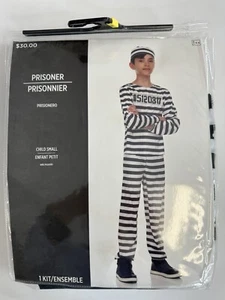 Kids Prisoner Inmate Convict Costume Halloween Kids Child Small 4-6 Stripe - Picture 1 of 3