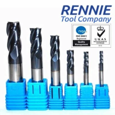 Solid Carbide 4 Flute Slot Drills TiAlN Coated. Sizes 1mm - 16mm End Mills - Image 1 of 4