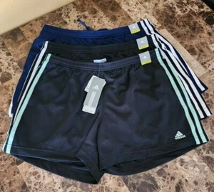 NWT Lot 3 ADIDAS Women's LEGACY SHORTS Athletic Size LARGE Black-Blue-Blk Green - Picture 1 of 20