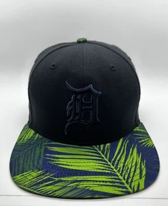 MLB Detroit Tigers 47 Brand Cap Hat Trucker Snapback Green Leaves Black  - Picture 1 of 9