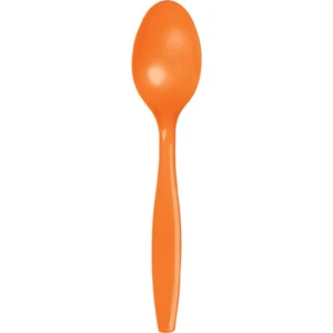 Orange Disposable Plastic Ice Cream Spoons 6” Lot Case, 12 pks of 24, 288pc #615 - Picture 1 of 1