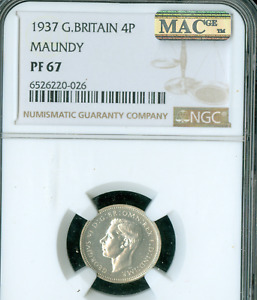 1937 GREAT BRITAIN 4P MOUNDY NGC PF67 PQ 2NDFINEST GRADE & SPOTLESS .
