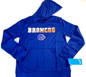 Boise State University Broncos Blue Hoodie Sweatshirt New! Boys MEDIUM 10 12 - Picture 1 of 1