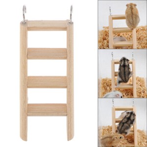 1PC Hamster Ladder Stand Wooden Climbing Toy Solid Playing Accessories Produ:.S9