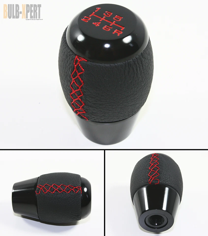 FOR MAZDA 10MM X 1.25 RX7 RX8 3 6 6 SPEED LEATHER RED STITCHING SHIFT KNOB - Image 1 of 1