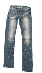 Girls Abercrombie & Fitch Jean Size 14. Super Cute Flower Embellishment On Front - Picture 1 of 7