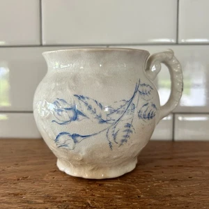 Antique Dresden Shaving Mug Blue Floral Porcelain Cup Farmhouse Cottagecore - Picture 1 of 9