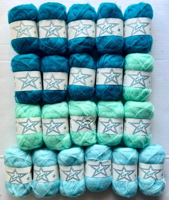 Lot Of 21, Crystal Yarn From Super Yarn Mart 100% Acrylic Fibers VTG Baby Colors - Image 1 of 4
