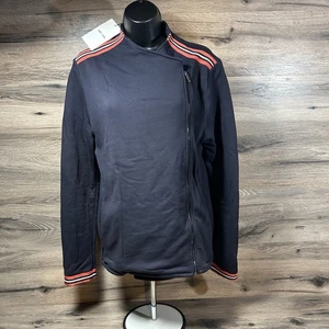 NUEVA Chaqueta de Motociclista de Algodón para Mujer Saint + Sofia - Azul Marino/Rojo Rayas Talla 12 - Imagen 1 de 8