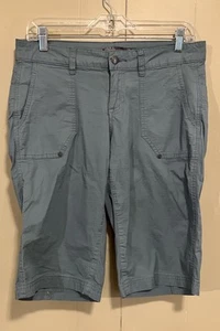 prAna Shorts Blue Mood Indigo Larissa Knicker Ripstop Hiking Camping Size 6 EUC - Picture 1 of 6