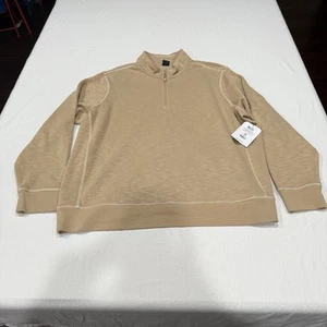 George Quarter Zip Very Soft Linen Beige NWT Very Nice - Picture 1 of 5
