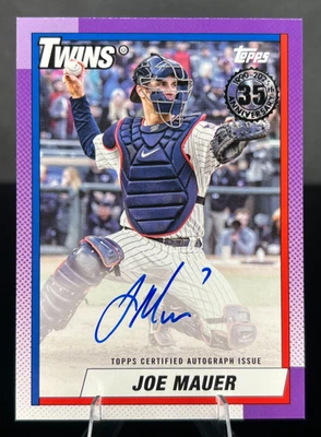 2025 Topps Update - Joe Mauer [On Card Auto] [1990 Topps Autograph Card] Twins - Image 1 of 3