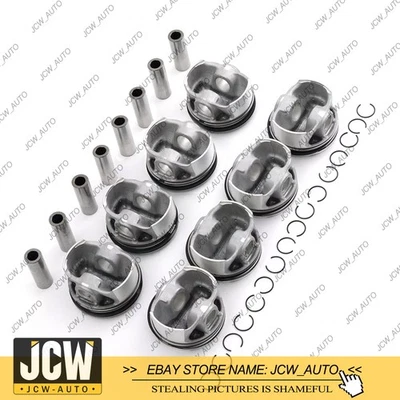 STD 8pcs MAHLE Pistons & Rings Kit Φ89mm For BMW X6 X5 M E70 E71 S63B44A V8 4.4T - Image 1 of 4