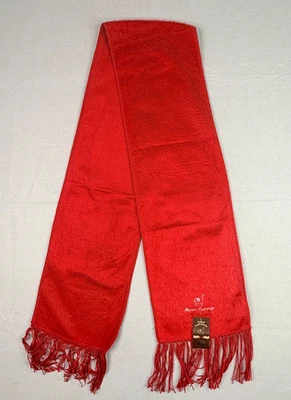 Alpaca Neck Scarf Wrap Fringe 9 x 66 Red Soft Fuzzy Alpaca Camargo Peru - Image 1 of 4