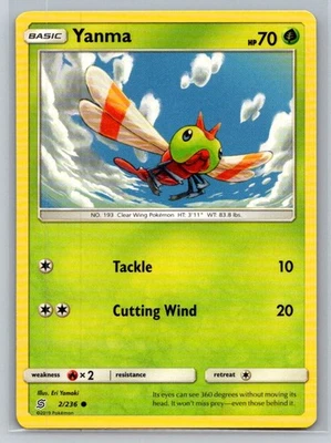 Yanma #2/236 SM - Unified Minds Common - Pokemon Cards G11 - Image 1 of 2