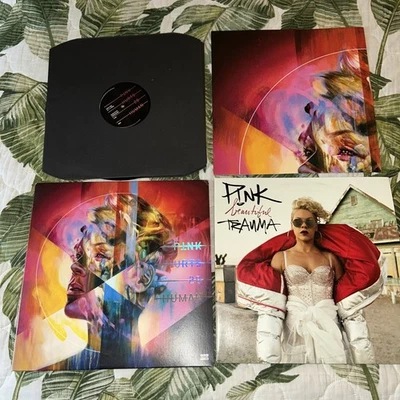 LOT 4 VINYL LP ALBUM Pink Beautiful Trauma LYRICS 180G Poster Booklet VG+ Hurts - Image 1 of 4