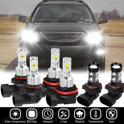 For Lexus RX330 2004 2005 2006 6x 6000K LED Headlight Fog Light Bulbs Combo Kits - Image 1 of 4