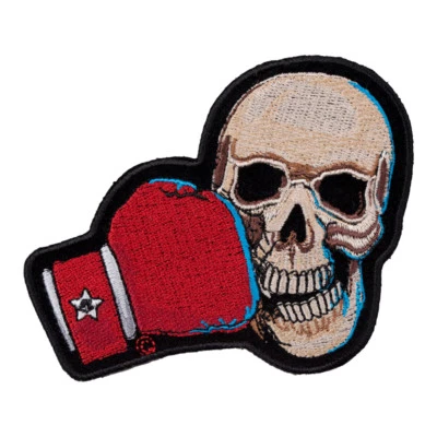 TKO Boxing Skull Motorcycle Patch, Boxing Skull Patches Foto 1 de 4