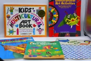 5 PAPERBACK BOOKS FOR CHILDREN, 2 MULTICULTURAL ART, DRAWING, PAPER FUN, WRITING - Picture 1 of 19