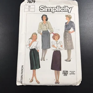 Simplicity 7679 Misses Skirt Fuss-Free Fit Size 10 Vtg Uncut FF New Old Stock - Picture 1 of 5