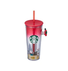 Starbucks Korea 2022 Christmas 22 Holiday Santa Made Pop Handle Cold Cup 473 ml - Picture 1 of 3