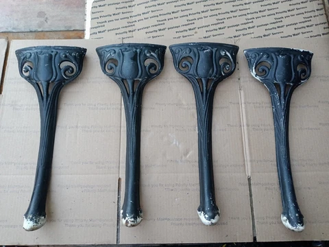 Vintage Cast Iron Bench Chair Replacement Legs Salvaged Cover