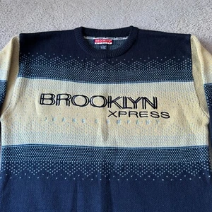 NEU Brooklyn Xpress Pullover Herren Large blau weiß Winter Urlaub Made in Korea - Bild 1 von 9