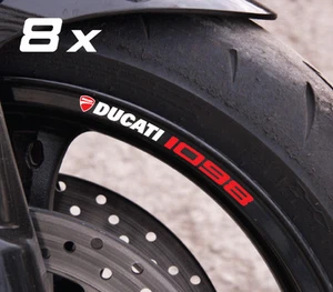 8 x Juego de calcomanías de llantas Ducati 1098 pegatinas rayas rendimiento ¡Laminado! - Imagen 1 de 1