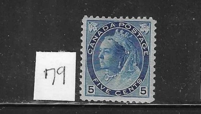 CANADA SCOTT #79 1898-1902 NUMERALS SET 5C (BLUE/BLUISH) -MINT HINGED - Image 1 of 2