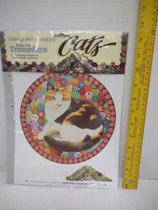 Lesley Anne Ivory's Iron On Transfers #705 Cats 1996 Quilted Hexagons 9"x12" - Picture 1 of 6