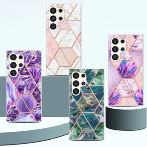 Colorblock Marble Silicone Back Case Phone Cover for Samsung S24 S23 A54 A34 A14 - Picture 1 of 17