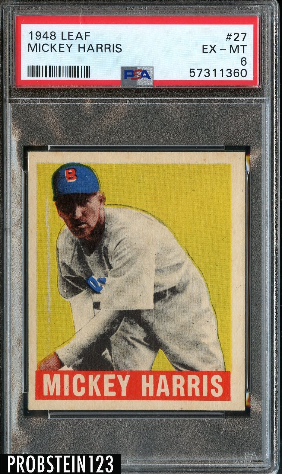 1948 Leaf #27 Mickey Harris Boston Red Sox PSA 6 EX-MT