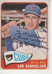 LEN GABRIELSON SIGNED 1965 TOPPS #14 - CHICAGO CUBS - Picture 1 of 1