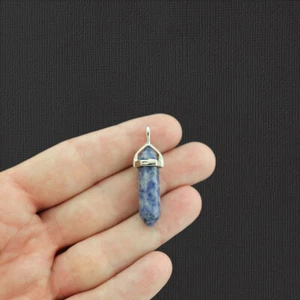 Natural Sodalite Gemstone Crystal Point Pendant - GEM088 - Picture 1 of 2