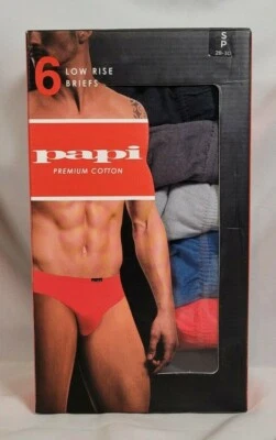 Paquete de 6 calzoncillos de tiro bajo Papi S negro liso gris azul rojo, algodón premium ENVÍO GRATUITO Foto 1 de 4