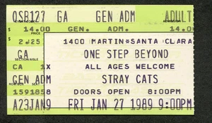 Original 1989 Stray Cats Concert Ticket Stub Santa Clara CA Rock Therapy - Picture 1 of 1